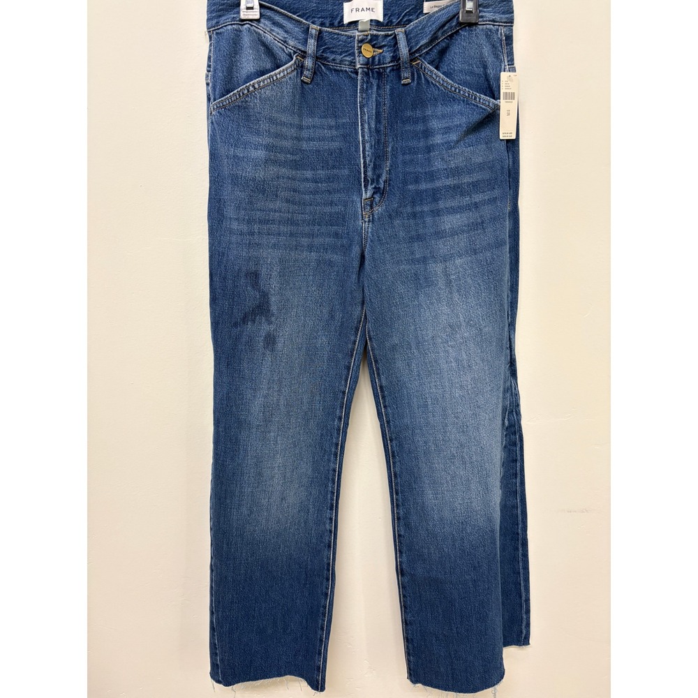 FRAME Le Baggy Palazzo High Rise Barrel Wrap Waist Jeans Blue 28 NWT